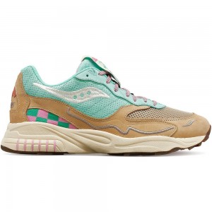 Saucony 3D Grid Hurricane Earth Citizen Turquoise Grey | ZQODP-4103