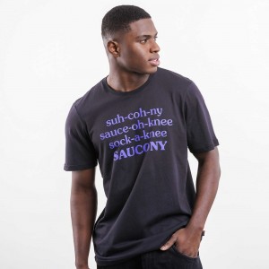 Saucony Frank Cooke Rested T-Shirt Black | FRQCB-7402