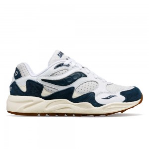 Saucony Grid Shadow 2 Ivy Prep White Navy | JSKFA-2614