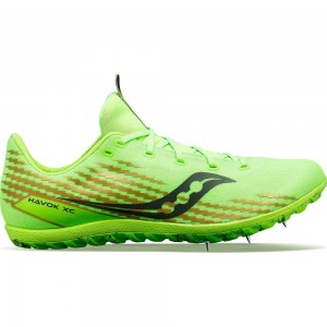 Saucony Havok XC 3 Flat Slime | QCDWU-3956