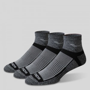 Saucony Inferno Quarter 3-Pack Socks Black White | VTQNE-4315