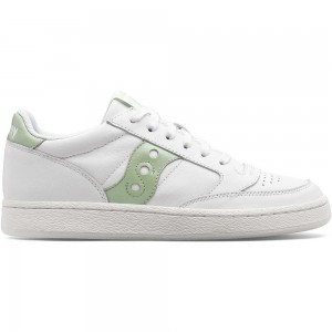 Saucony Jazz Court Metallic White Light Green | UXIAZ-7610