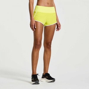 Saucony Outpace 2.5" Split Short Citron | OMAKU-6108