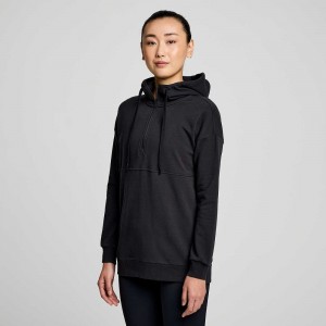 Saucony Recovery Zip Tunic Black | FJOZK-8753