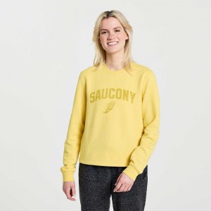 Saucony Rested Crewneck Sulphur Heather Graphic | QMERI-9157