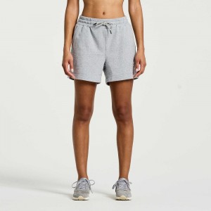 Saucony Rested Sweat Short Light Grey | DJBMU-3914