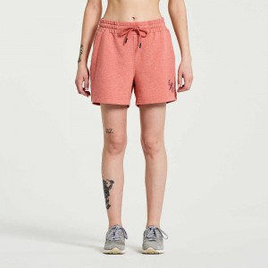 Saucony Rested Sweat Short Soot Heather Graphic | VLBFY-4257