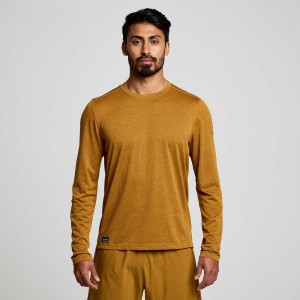 Saucony Stopwatch Long Sleeve Brown | JPSTU-9876