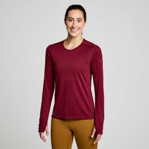 Saucony Stopwatch Long Sleeve Sundown Heather | PWNOG-2510