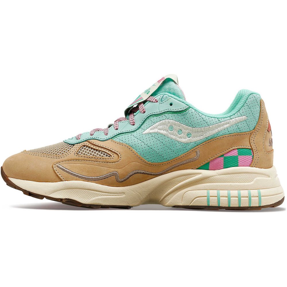 Saucony 3D Grid Hurricane Earth Citizen Turquoise Grey | DXVJM-5869