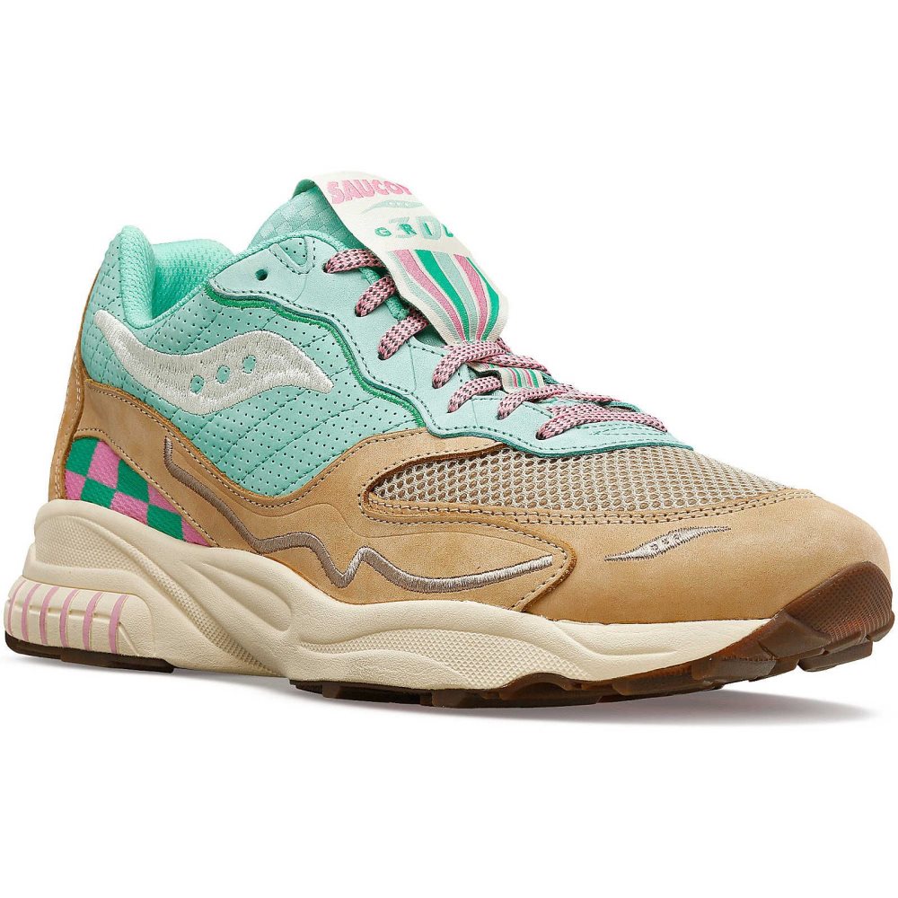 Saucony 3D Grid Hurricane Earth Citizen Turquoise Grey | DXVJM-5869