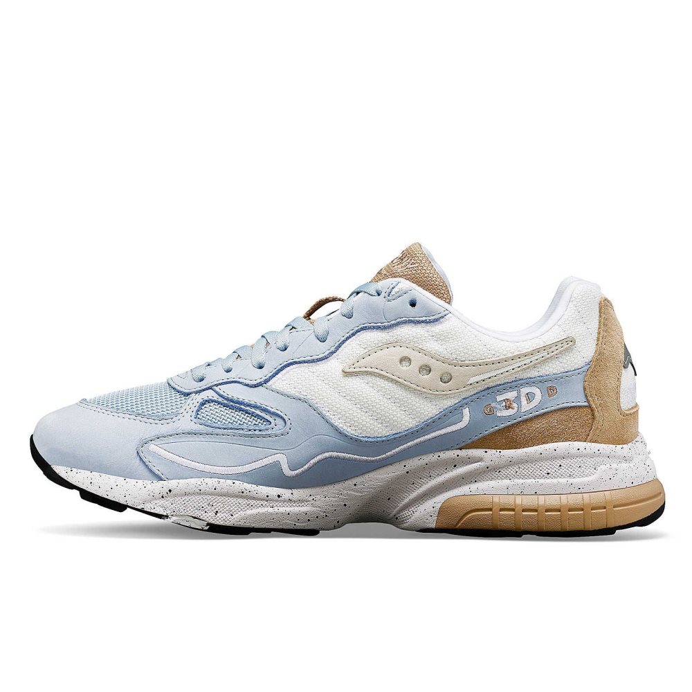 Saucony 3D Grid Hurricane Premium Light Blue Cream | WAPES-9078