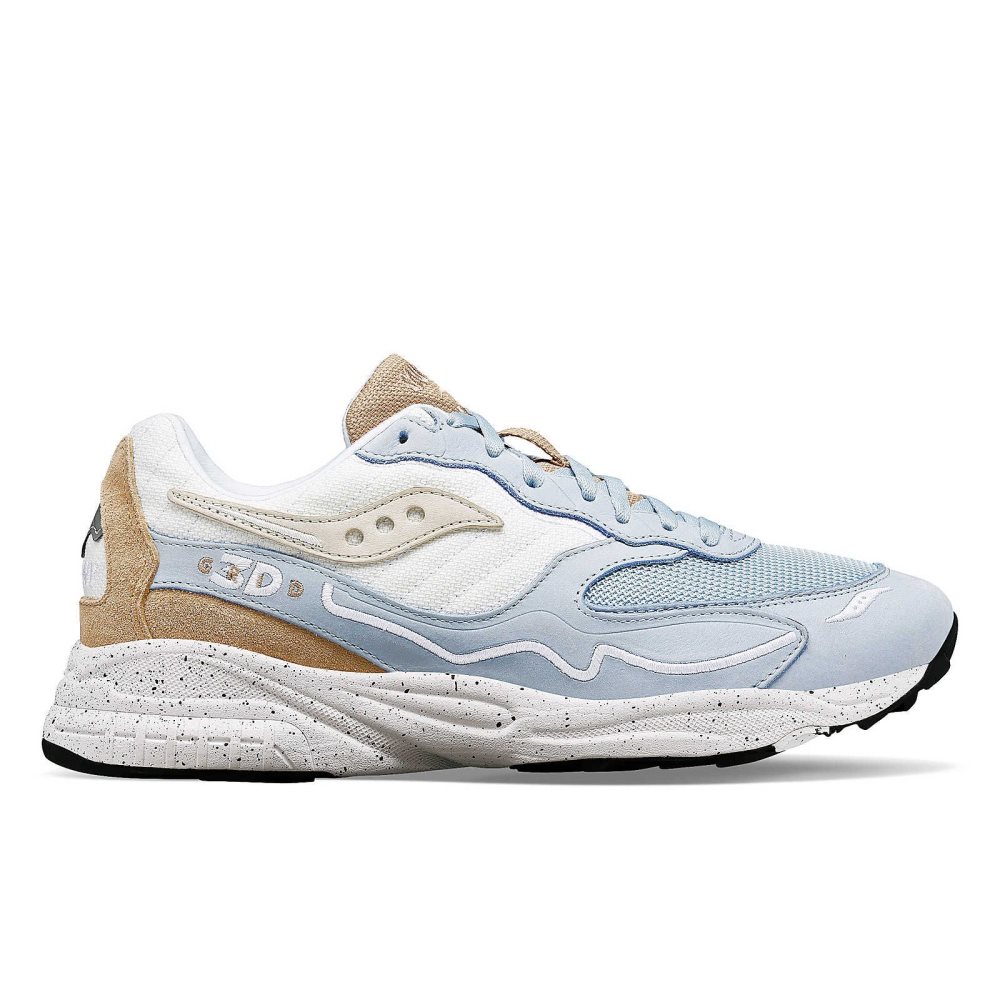 Saucony 3D Grid Hurricane Premium Light Blue Cream | WAPES-9078