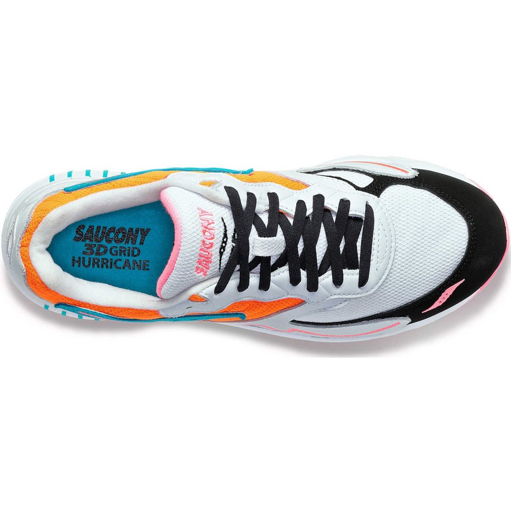 Saucony 3D Grid Hurricane White Orange | LIJAU-8437