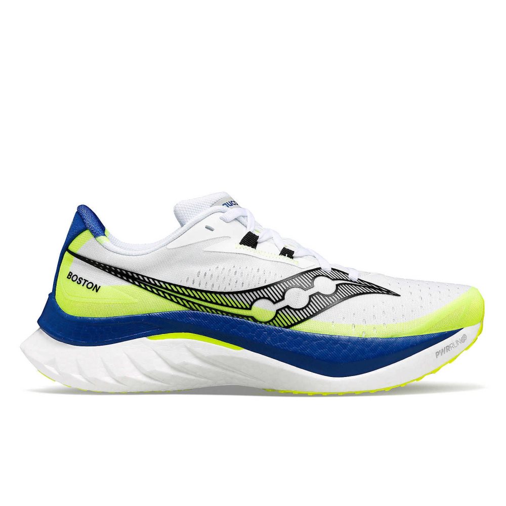 Saucony Boston Endorphin Speed 4 White Blue | LFCVA-5782