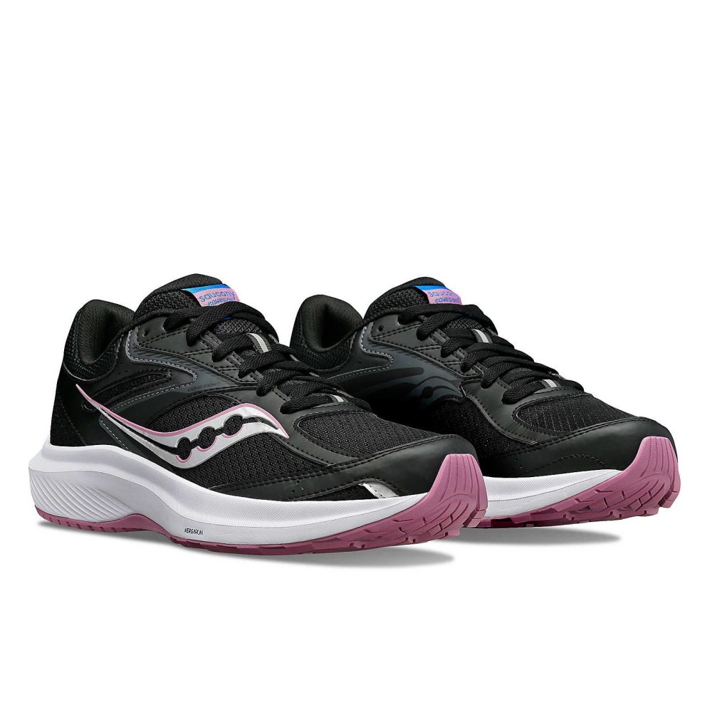 Saucony Cohesion 17 Wide Black Purple | BNFDT-8156