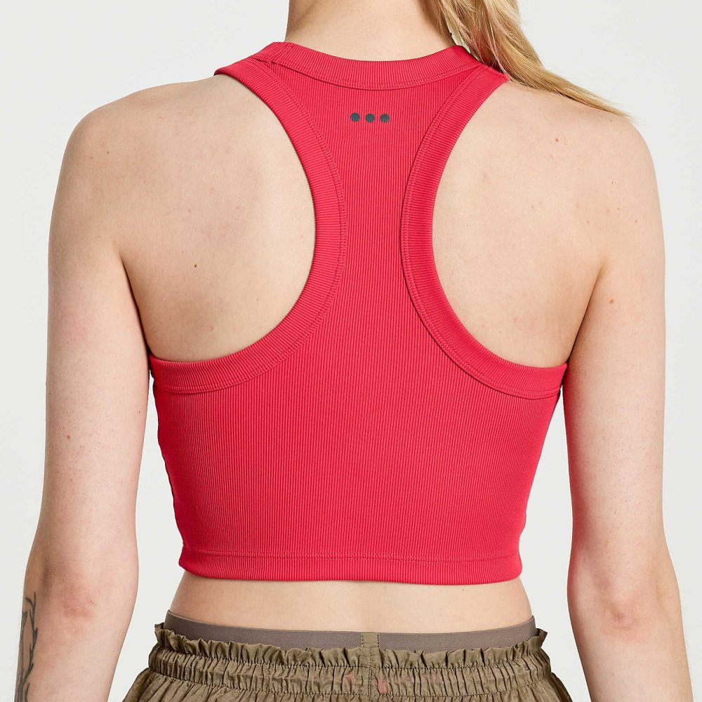 Saucony Elevate Crop Top Rose | WRZHT-1640