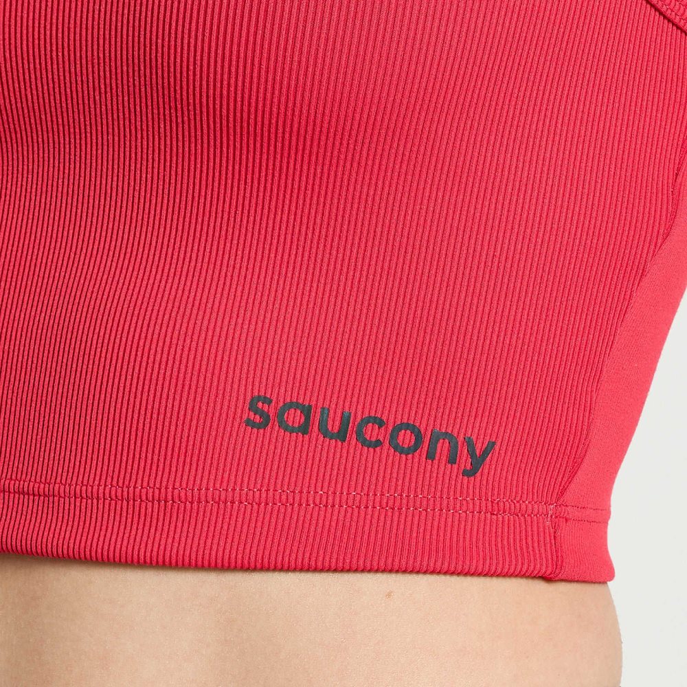 Saucony Elevate Crop Top Rose | WRZHT-1640