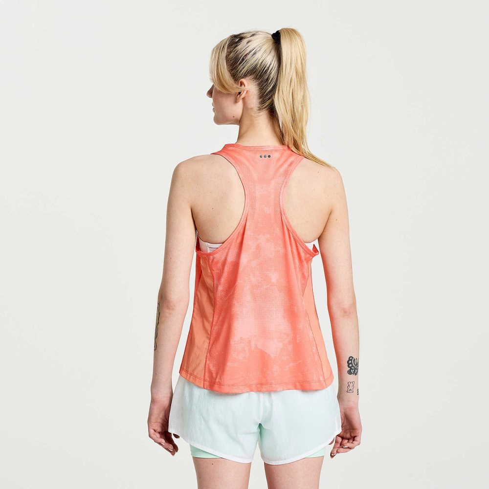 Saucony Elevate Tank Top Zenith Tie-Dye Print | WKIHJ-9608