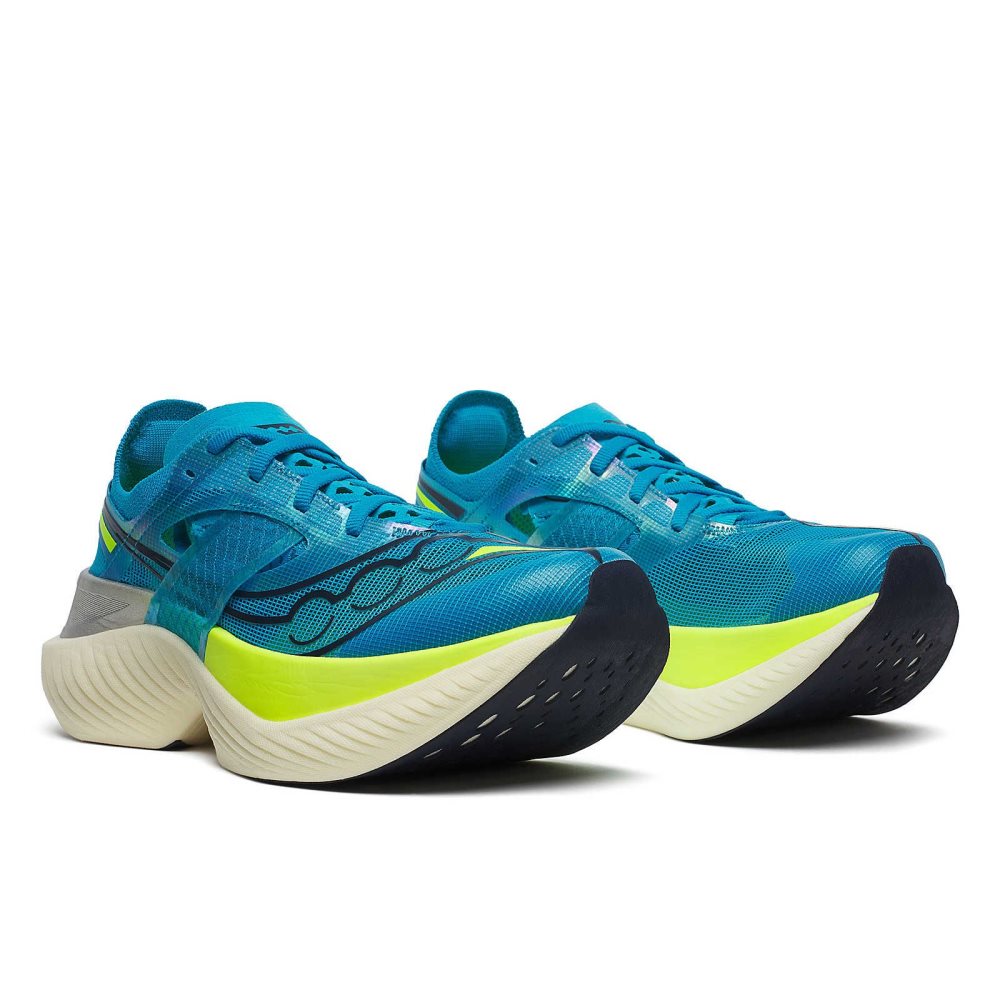 Saucony Endorphin Elite ViZiBlue Citron | ERUCL-6439