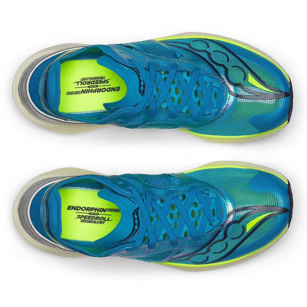 Saucony Endorphin Elite ViZiBlue Citron | ERUCL-6439