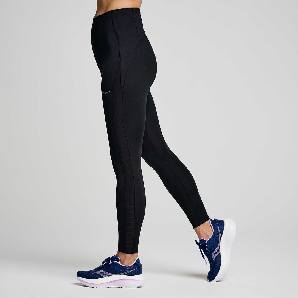 Saucony Fortify Viz Tight Black | BNCSO-3781