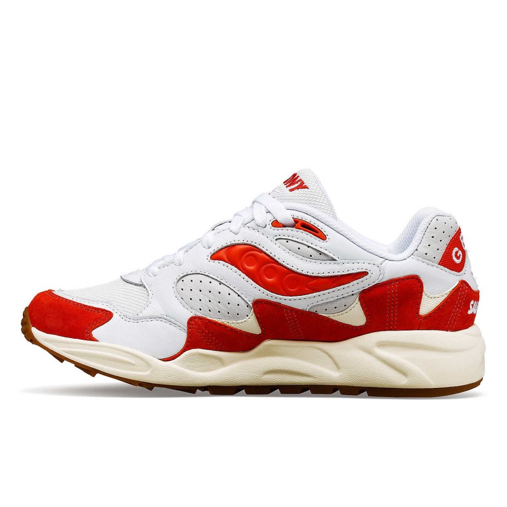 Saucony Grid Shadow 2 Ivy Prep White Red | UOSEC-0795