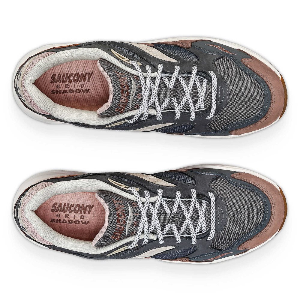 Saucony Grid Shadow 2 Secure Grey Brown | HJPXU-2091