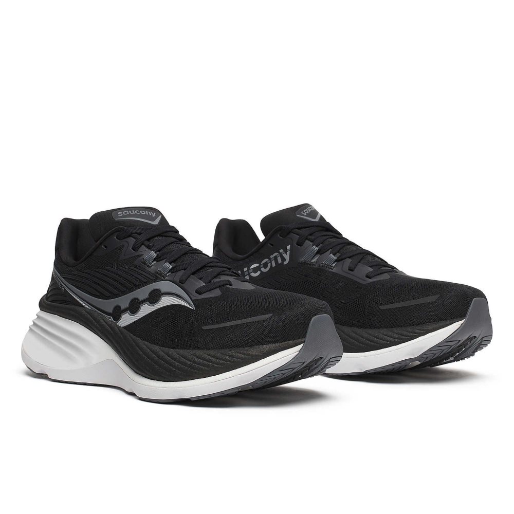 Saucony Hurricane 24 Wide Black Dark Grey | BHGPS-0761