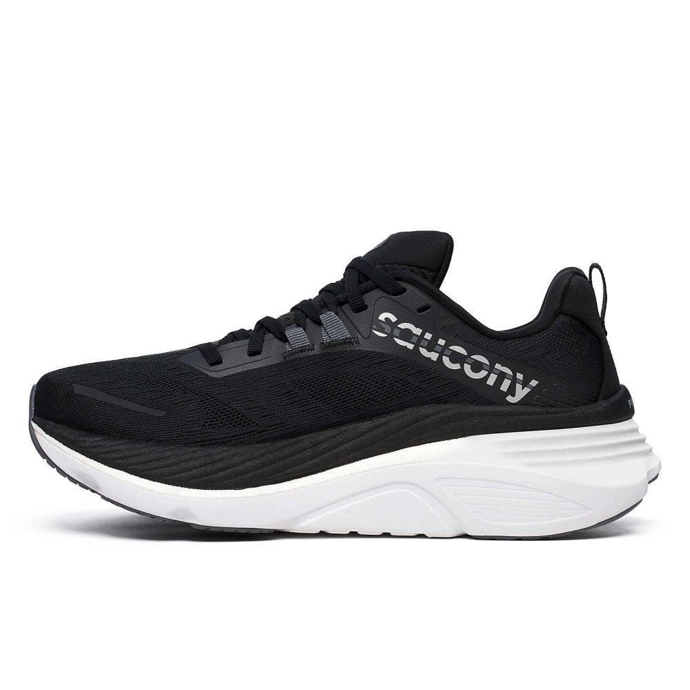 Saucony Hurricane 24 Wide Black Dark Grey | SXUJG-8546