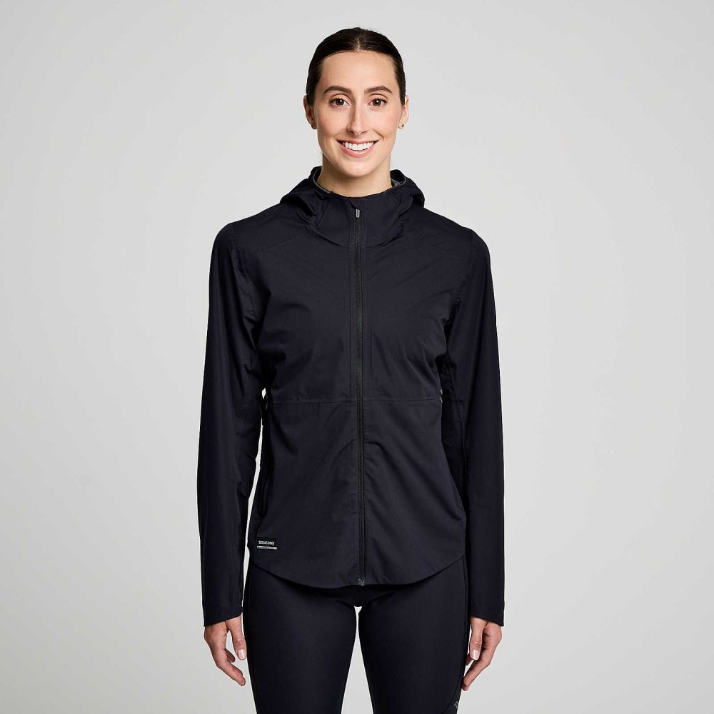 Saucony Hurricane Waterproof Jacket Black | JRKXV-8364