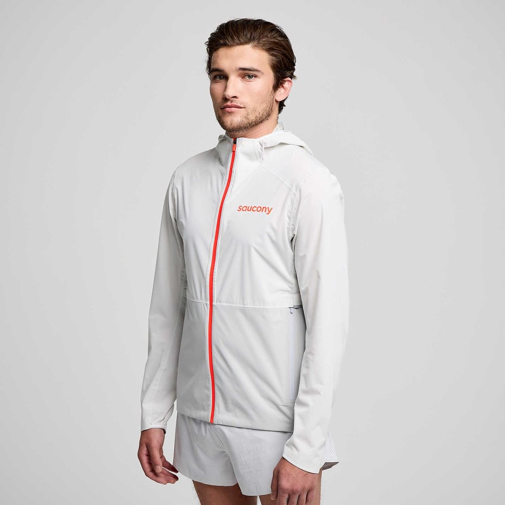 Saucony Hurricane Waterproof Jacket Cloud | KPRXU-7023