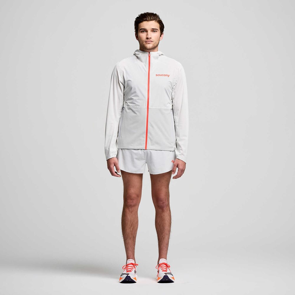 Saucony Hurricane Waterproof Jacket Cloud | KPRXU-7023