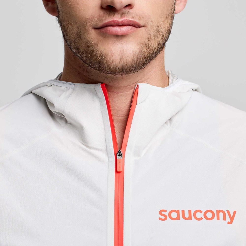 Saucony Hurricane Waterproof Jacket Cloud | KPRXU-7023