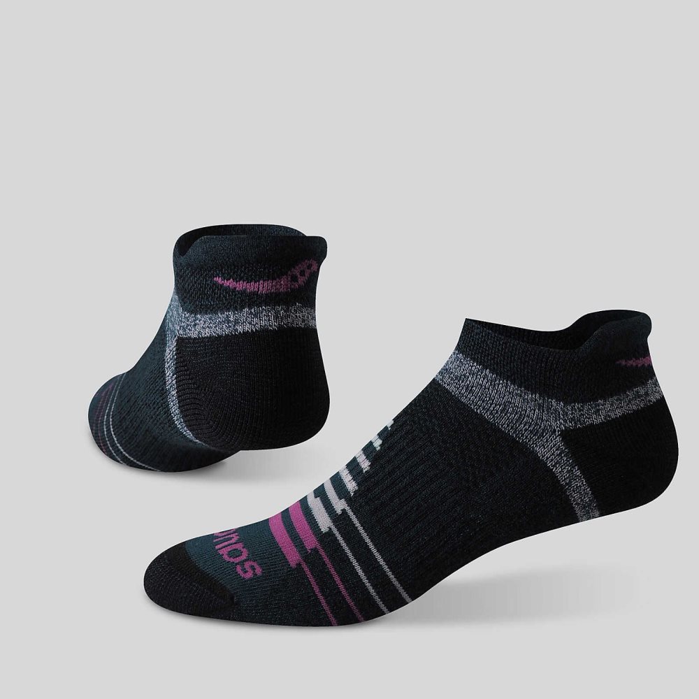 Saucony Inferno Merino Wool Blend No Show 3-Pack Sock Pink | AFKHM-3057