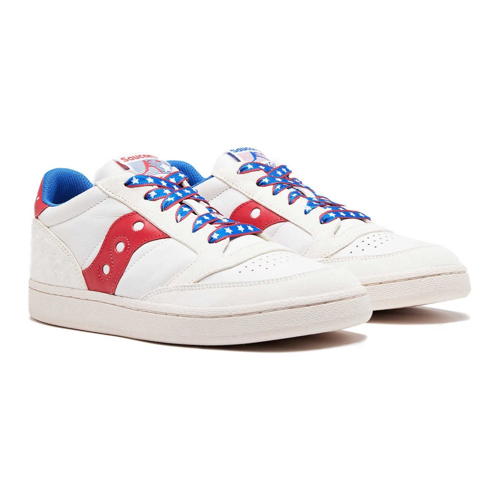 Saucony Jazz Court 1776 White Red | HKFRM-4583