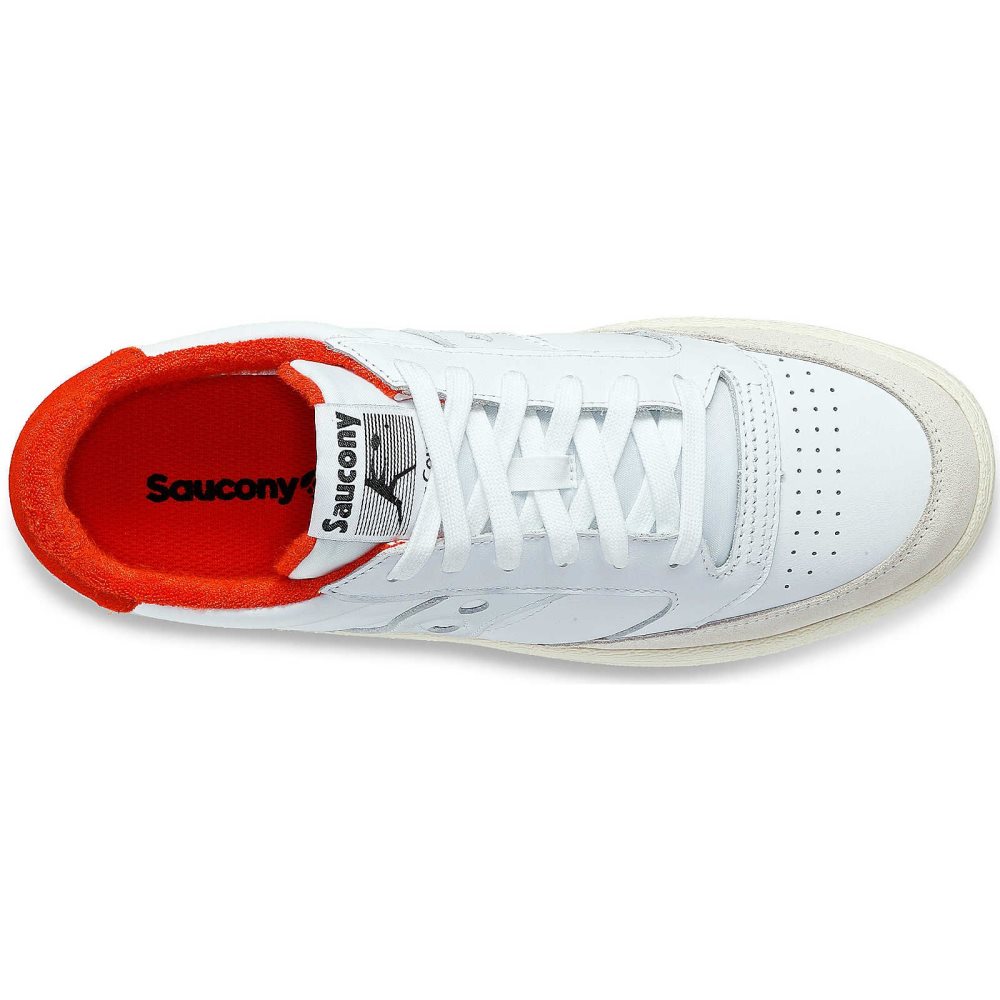 Saucony Jazz Court Athletic White Red | KVESZ-4587