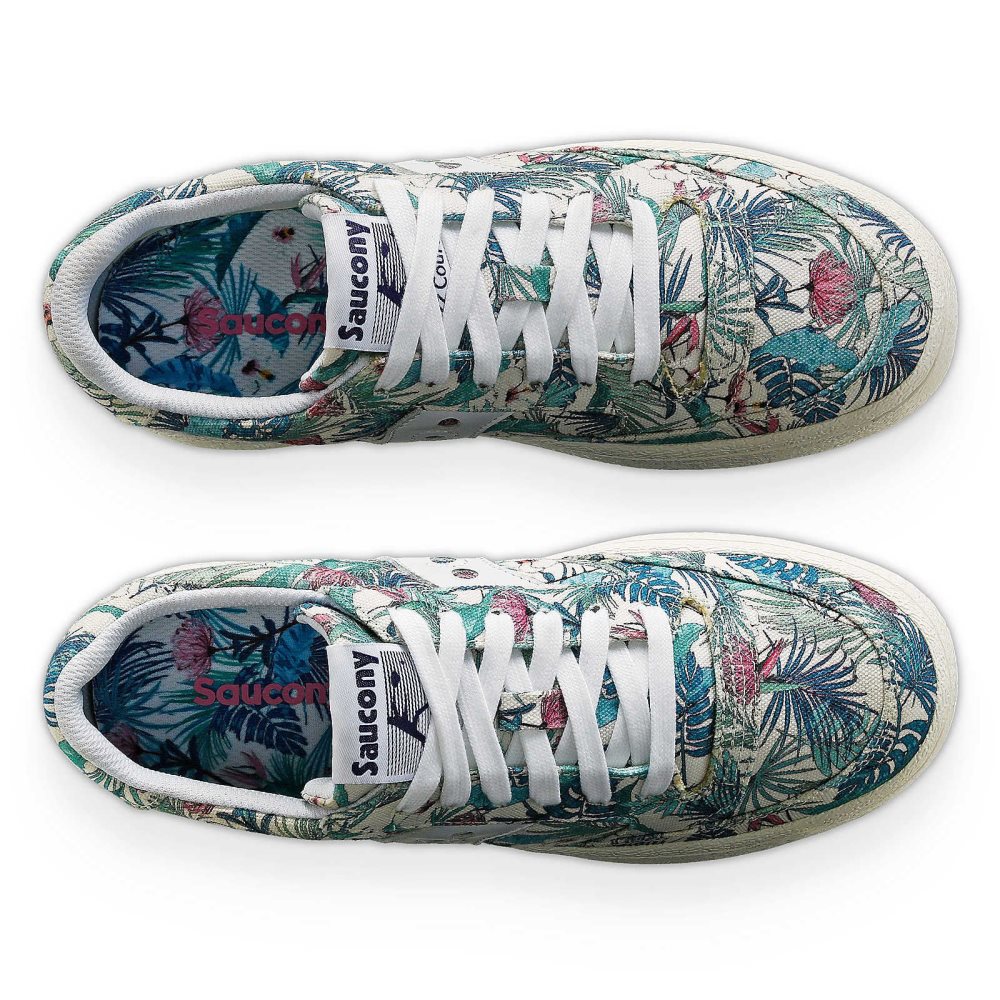 Saucony Jazz Court Floral White | KPMGD-8392