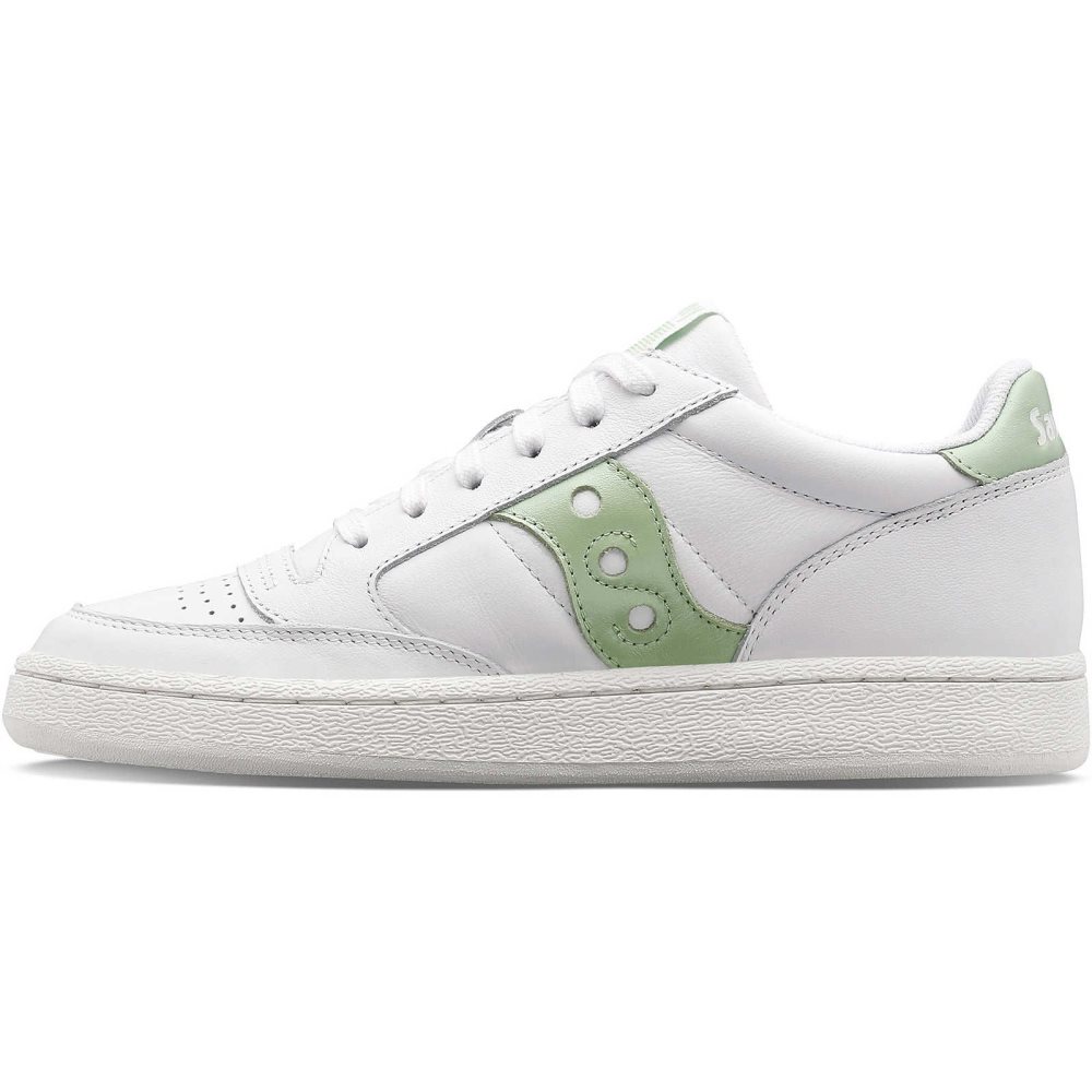 Saucony Jazz Court Metallic White Light Green | UXIAZ-7610