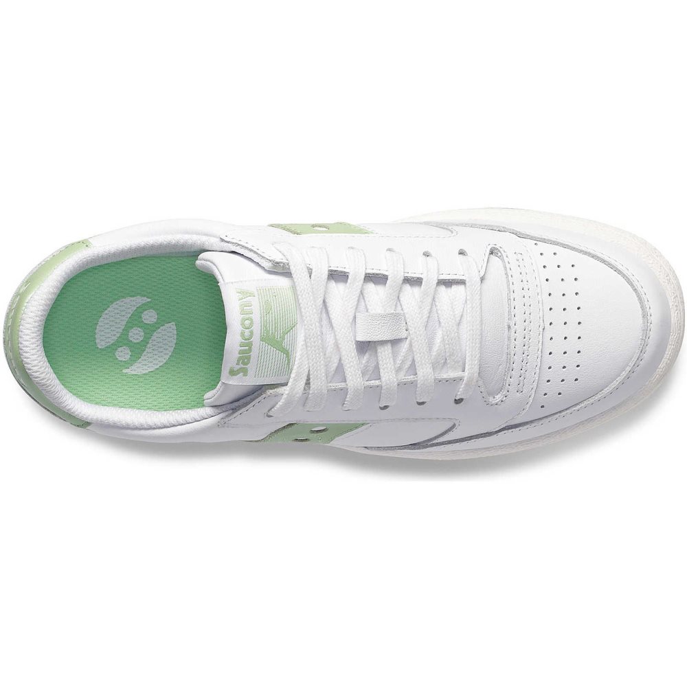 Saucony Jazz Court Metallic White Light Green | UXIAZ-7610