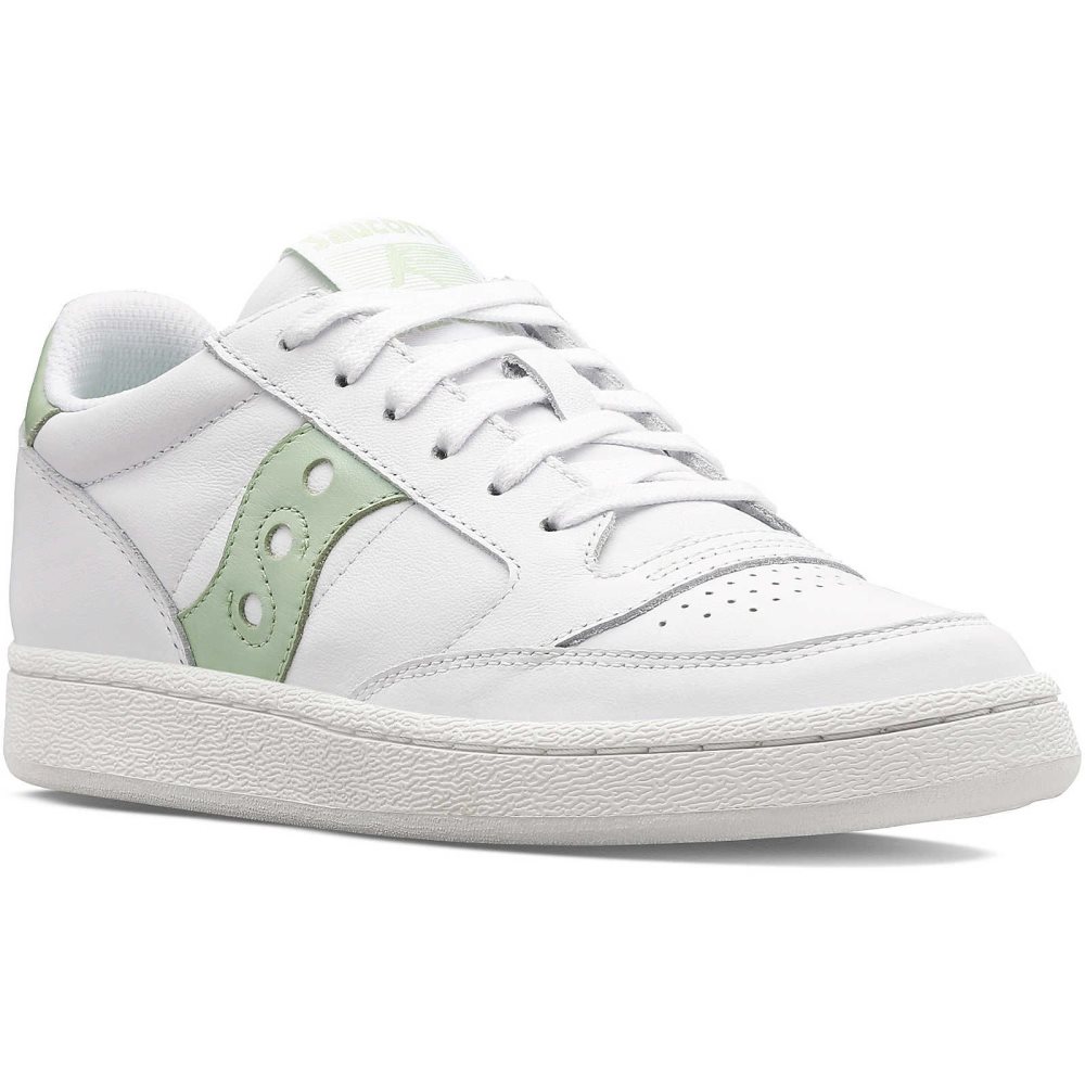 Saucony Jazz Court Metallic White Light Green | UXIAZ-7610