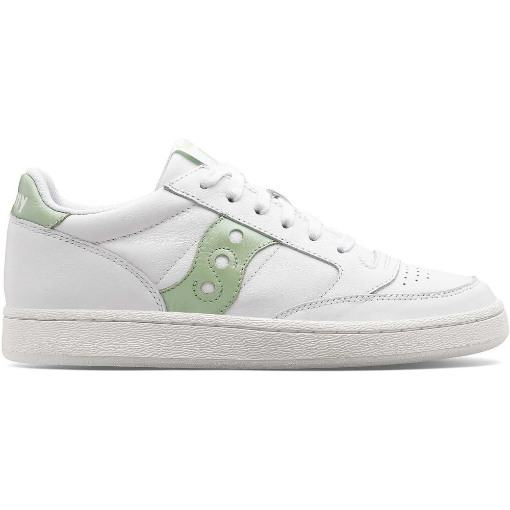 Saucony Jazz Court Metallic White Light Green | UXIAZ-7610