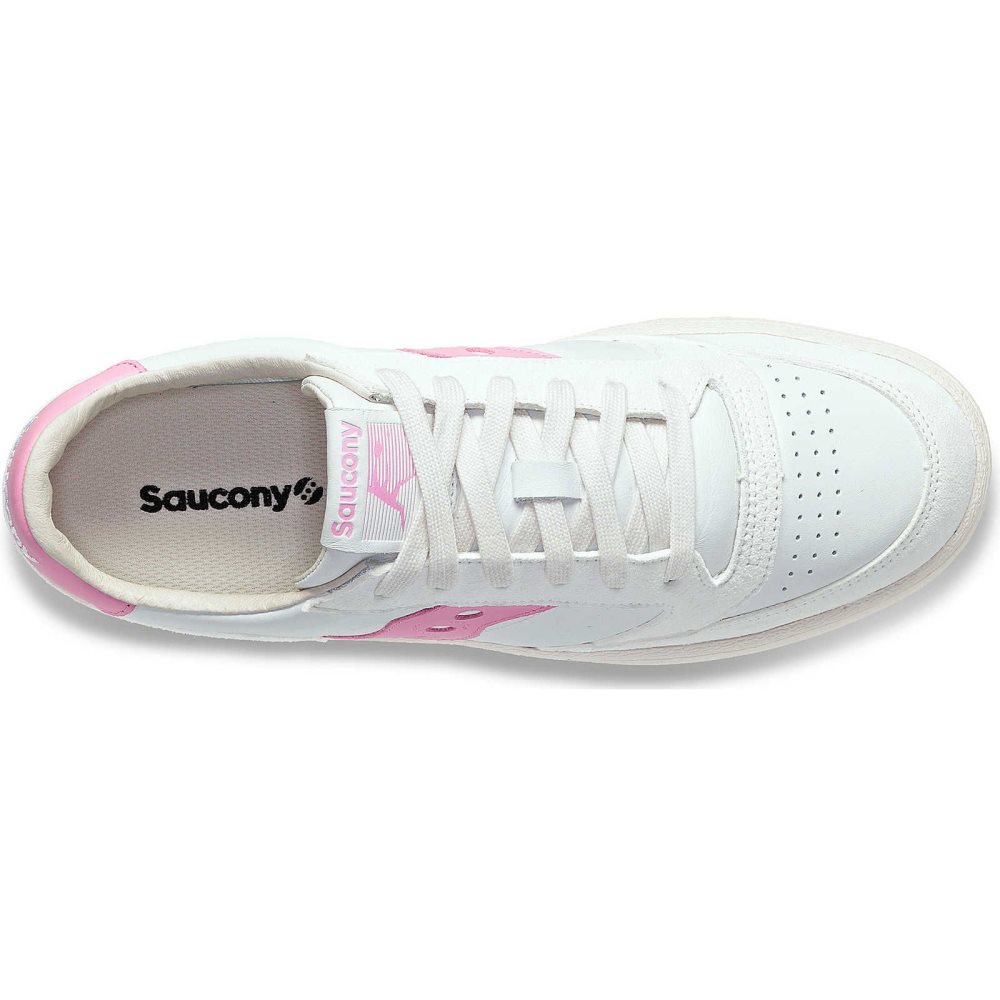 Saucony Jazz Court Premium White Pink | SPCGH-6519