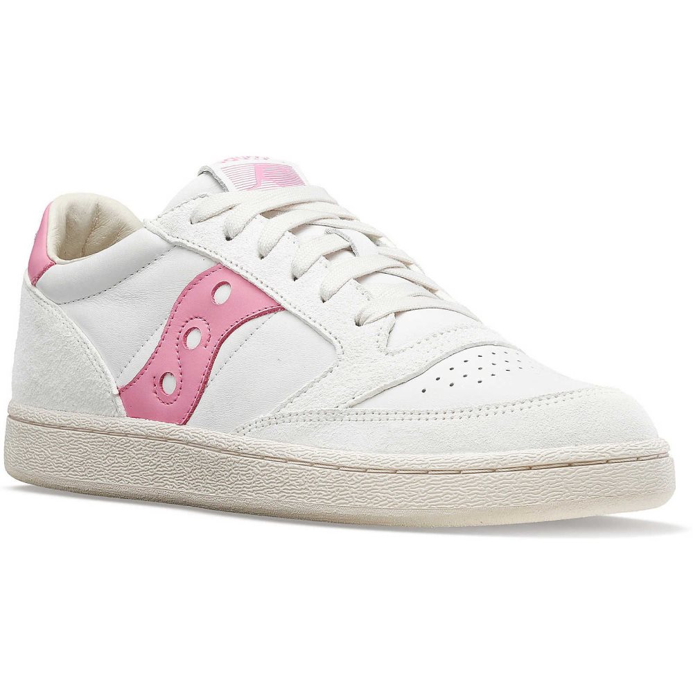 Saucony Jazz Court Premium White Pink | SPCGH-6519