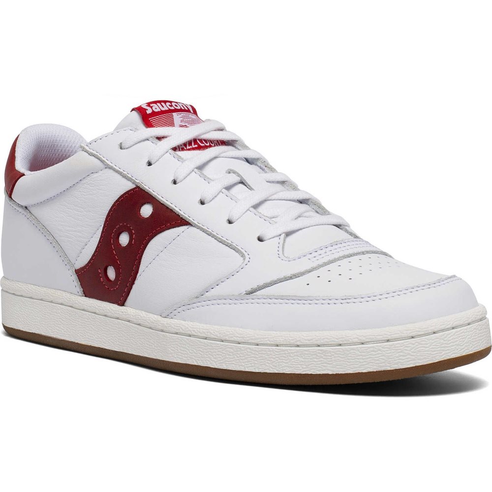 Saucony Jazz Court White Red | JBRAF-6103