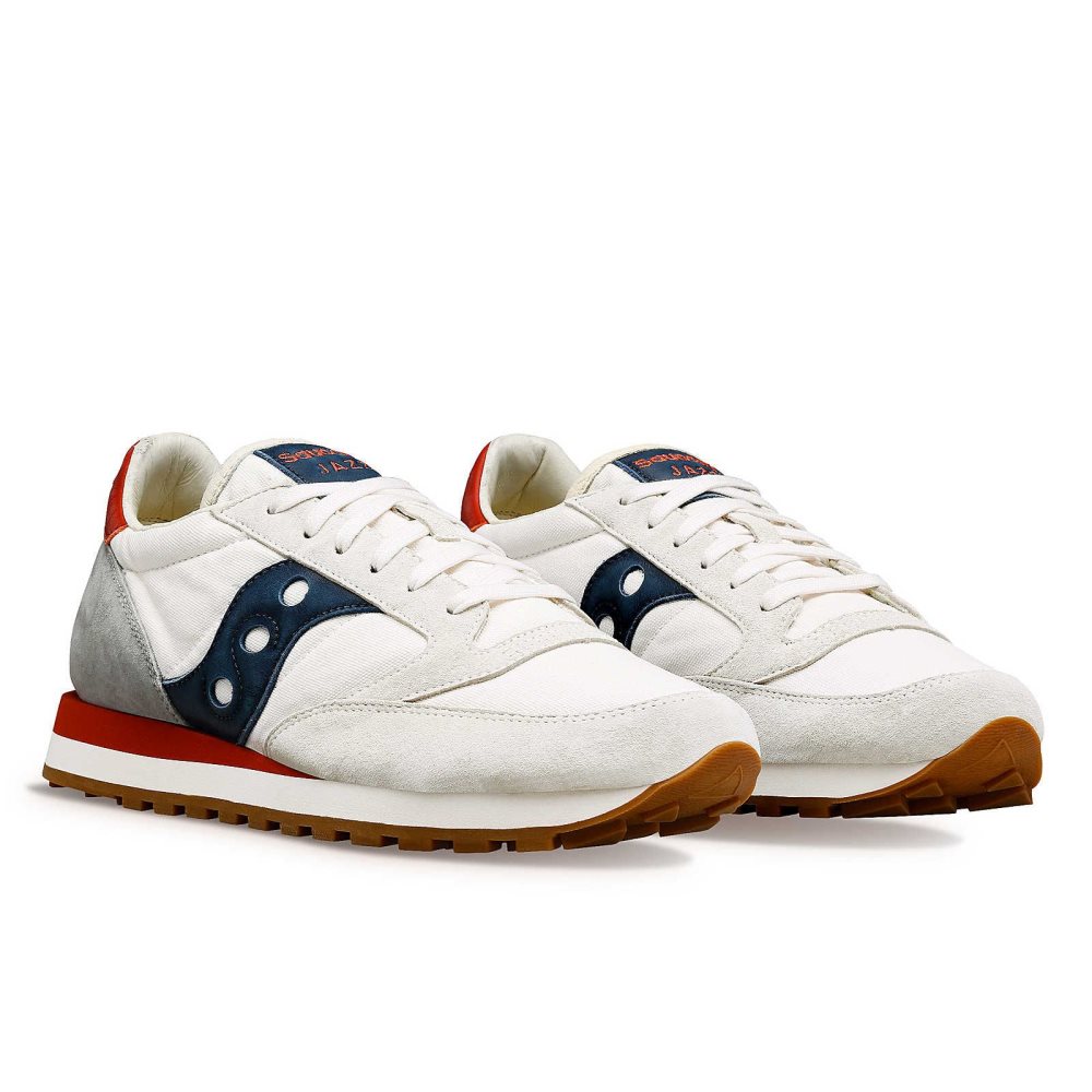 Saucony Jazz Original Stonewash White Navy | GPOJN-5986