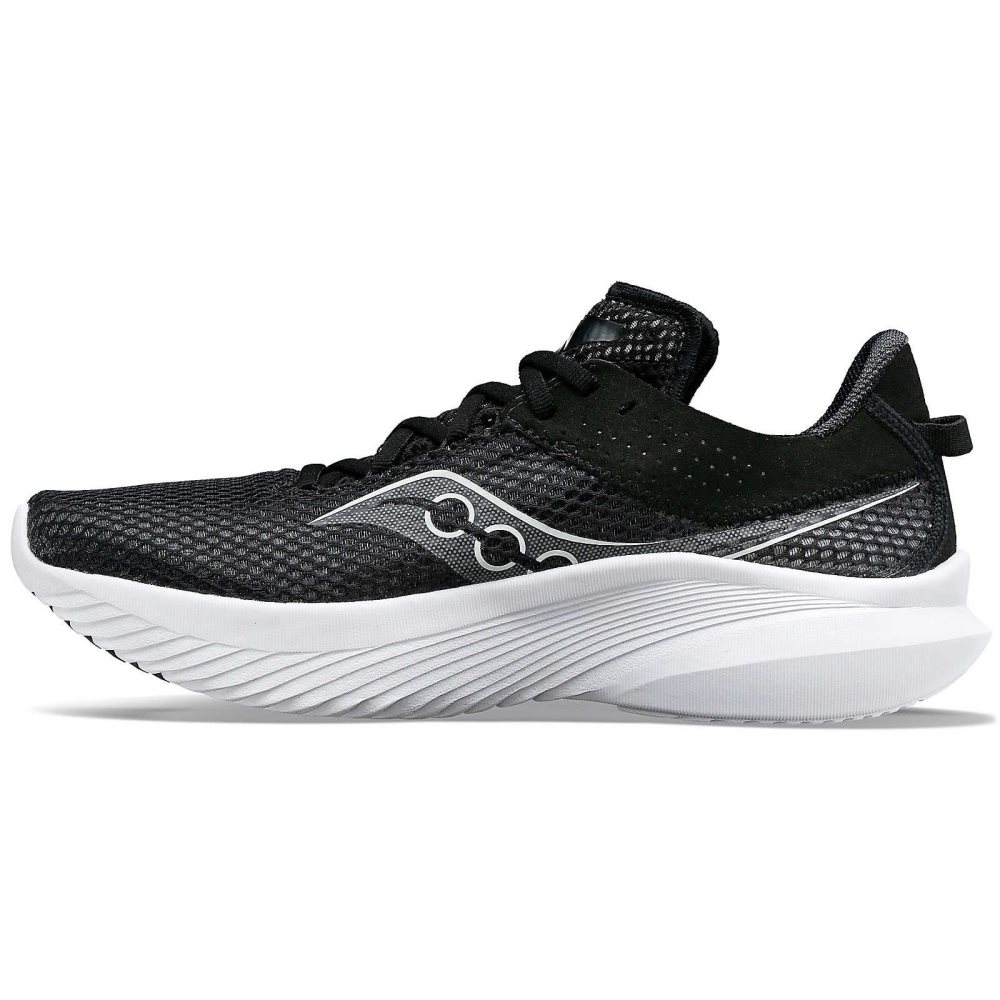 Saucony Kinvara 14 Wide Black White | ZWNJU-7258