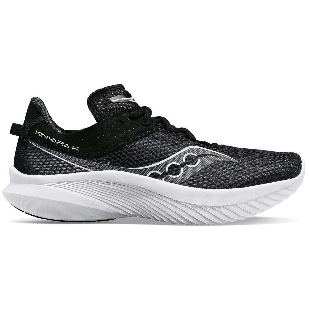 Saucony Kinvara 14 Wide Black White | ZWNJU-7258