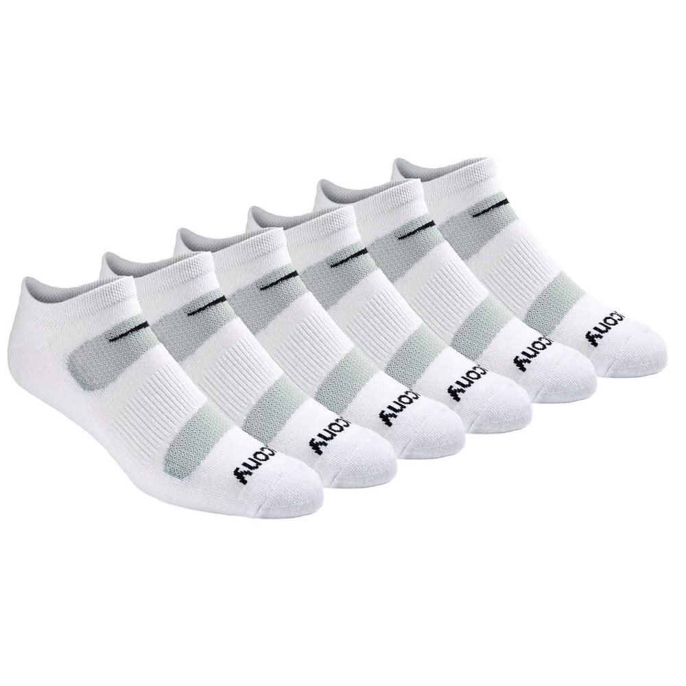 Saucony Legacy Performance No Show 6-Pack Socks White | SUVON-2913