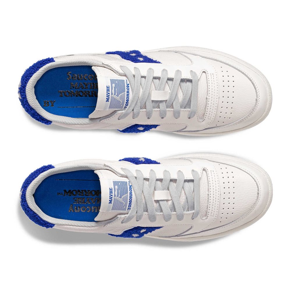 Saucony Maybe Tomorrow Jazz Court Varsity White Blue | NROXJ-7451